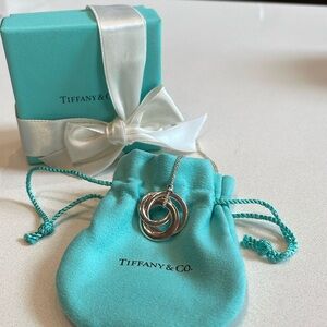 Tiffany & Co Silver 1837 Triple Interlocking Circles Pendant Necklace
